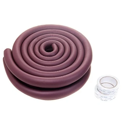 Afbeelding van Tuka TKD7003 4 m U vormige randbescherming, extra dikke, stootbescherming voor tafel en meubelranden, kindveilig sponskussen, anti botsingsbumper, strepen, bruin