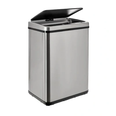 Afbeelding van WELL HOME MOBILIARIO &amp; DECORACIÓN Intelligente vuilnisemmer zonder poten met automatisch openen of handmatig contact, 40 l, hoogte: 55,5 x 35,5 26 cm, grijs.