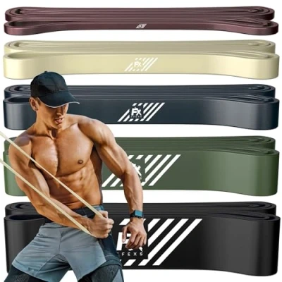 Afbeelding van FX FFEXS Fitness Weerstandsbanden Set van 5 Resistance Band Heavy/Medium/Light Elastiek Sport Banden Pull Up Extra Sterk Inclusief 2 Jaar Garantie
