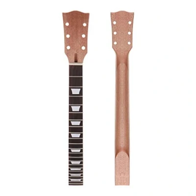 Afbeelding van Alnicov Elektrische Gitaar Hals Diy Voor Gibson LP Gitaren Onderdelen Vervanging 22 Fret Mahonie Palissander Toets Met Witte Trapezium Stippen Inlay Natuurlijke