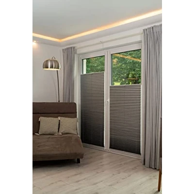 Afbeelding van K home Klemmfix plissé verduistering, zilvermetallic, 80 x 130 cm