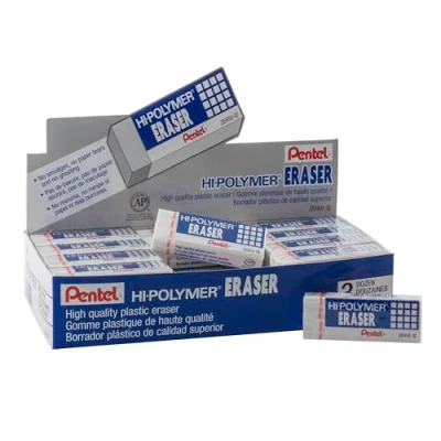 Afbeelding van Pentel ZEH 10 Hi polymeer gum, groot, wit, 36 stuks
