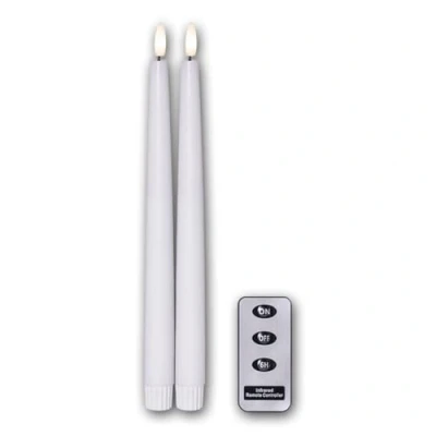 Afbeelding van Set van 2 LED stokkaarsen &quot;FLAMME SLIM&quot; met afstandsbediening, hoogte 28,5cm, diameter 2,1cm, kleur wit, batterij &amp; timerfunctie