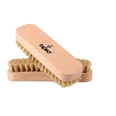 Afbeelding van biped 2 stuks beukenhouten schoenborstel met natuurlijke haren voor reinigen of polijsten z2345 (2x licht)