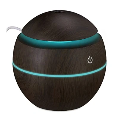 Afbeelding van Relaxdays Aroma diffuser luchtbevochtiger geurverspreider vernevelaar olie 150 ml dark Brown