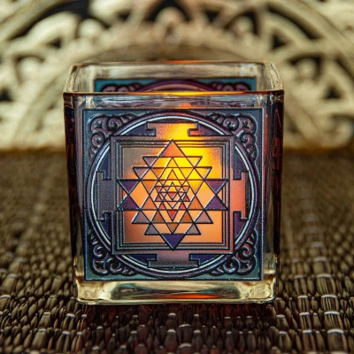 Afbeelding van Theelichthouder Sri Yantra