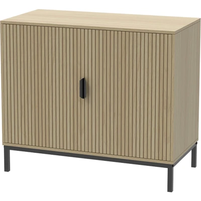Afbeelding van Vicco Dressoir Lennox, Eiken/Zwart, 80 x 45 cm met 2 deuren