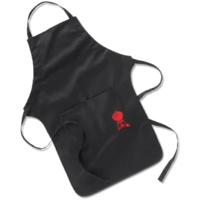 Afbeelding van Weber Barbecue Kookschort 100% Katoen Schort Met Verstelbare Nekband 2 Zakken Lus Voor Barbecueaccessoires Unisex Zwart Vaatwasserbestendig (6474)