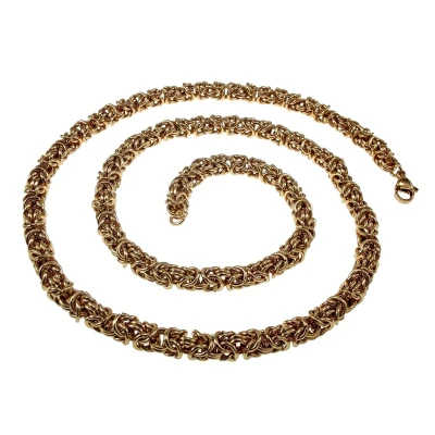 Afbeelding van 60cm x 6,5mm Koningsketting Heren Verguld RVS Goudkleur Byzantijnse Schakelketting