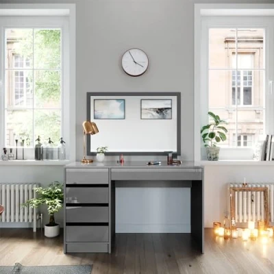 Afbeelding van Vicco Opmaaktafel &quot;Sherry&quot;, Hoogglans grijs, 120 cm zonder spiegel