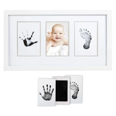 Afbeelding van Pearhead 13033 babyprints hand/voetafdruk fotolijst met Clean Touch stempelkussen, wit