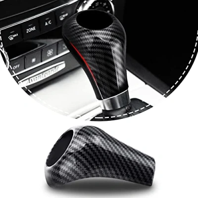 Afbeelding van LIMBQS Versnellingspookknop Cover voor Mercedes Benz W204 W212, koolstofvezel versnellingspook Sticker Trim A C E G GLS Klasse