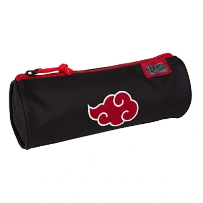 Afbeelding van Gamer Case Naruto Cloud Afgeronde aktetas met 1 groot compartiment Gevoerde binnenkant Geborduurde details Rits ergonomische handgreep 8 x 22 cm Speelgoedtassen