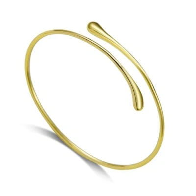 Afbeelding van Philip Jones Vergulde Teardrop Bangle, 3.9, Verguld, Zirkonia