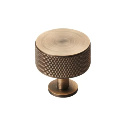Afbeelding van Fingertip Designs Kastknop radio &quot;Knurled&quot; antiek messing