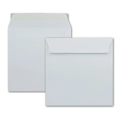 Afbeelding van 50 enveloppen in wit vierkante 16 x cm sterke kwaliteit 120 gram/m² zelfklevend zonder venster