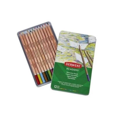 Afbeelding van Kleurpotloden Derwent Academy aquarel blik à 12 stuks assorti