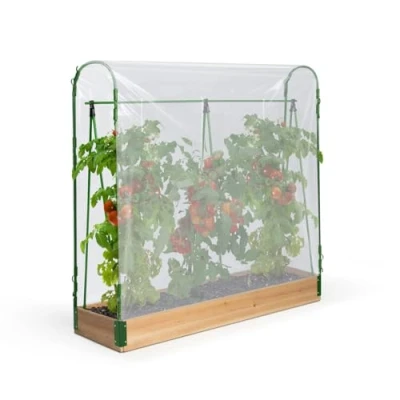 Afbeelding van IDMarket Speciale tomatenkas voor groei, complete set zeil + houder