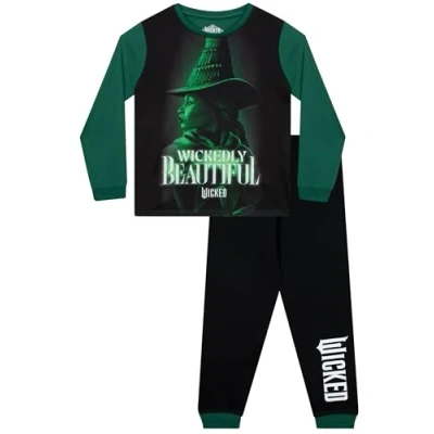 Afbeelding van Wicked Film Meisjespyjama’s Elphaba Meisjespyjamas Lange Mouwen Meisjespyjama Sets Zwart 146