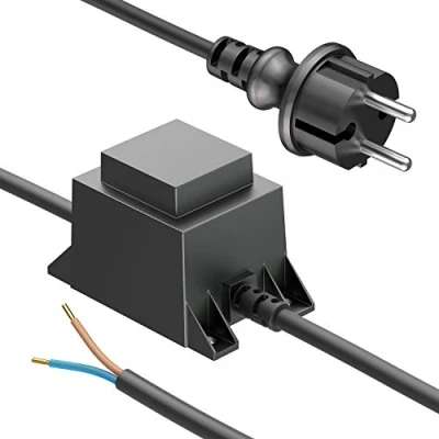Afbeelding van ledscom.de 10W LED transformator voeding/transformator 2 draads, stekker, 12V AC, zwart, IP44, laagspanning, waterdicht, DC spanning, stroom, volledig geïsoleerd, transformator, netstekker