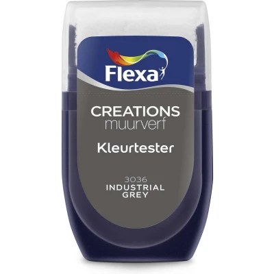 Afbeelding van flexa creations muurverf tester 3036 industrial grey 30 ml