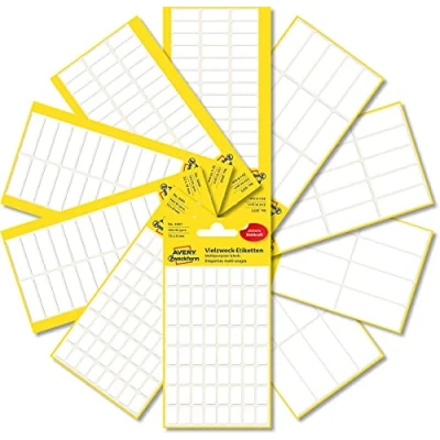 Afbeelding van Avery Zweckform etiketten 1,776 stuks, zelfklevend, voor huishouden, school en kantoor om te beschrijven kentekenen, artikelnummer 59980 blanco, wit