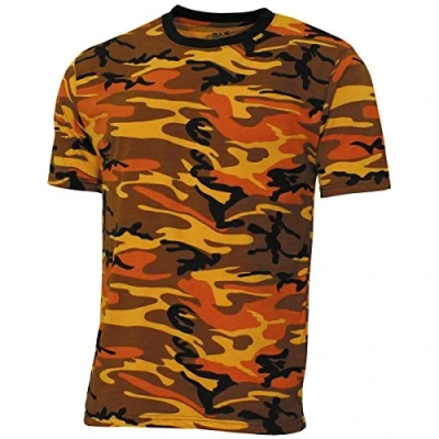 Afbeelding van MFH US T shirt &quot;Streetstyle&quot; Oranje camo 145 g/m² MAAT M
