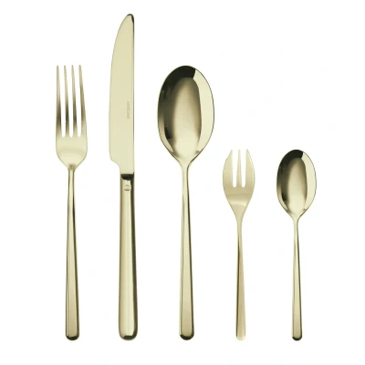 Afbeelding van Bestekset Sambonet Linear PVD Champagne (30 Delig)