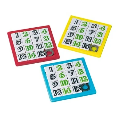 Afbeelding van Amscan INT390258 Schuifpuzzels, 12 stuks, 6,2 x cm, plastic, cadeautje, partyspel