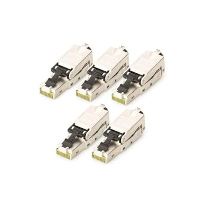 Afbeelding van DIGITUS DN 93631 Netwerkconnector Cat 6A 5 stuks 360 afgeschermd RJ45 veldconnector Cat6A installatie zonder gereedschap 500 MHz 10GBase T 10 Gbit/s AWG 27/7 tot 22/1