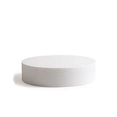 Afbeelding van Decora, 0174019 Ronde schijf van polystyreen, afzonderlijk verpakt, ideaal als model voor het maken etagecakes, rechte randen, Ø 40 x H 7,5 cm, ecru