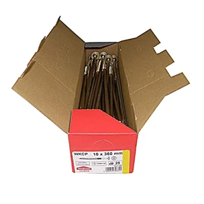 Afbeelding van KLIMAS Houtschroeven, platkopschroeven, Torx schroeven, geel, platte kop, voor dakconstructies schroeven houtconstructies 10x 360 mm 25 stukken