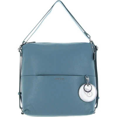 Afbeelding van MANDARINA DUCK Leren Schoudertas Rugzak Mellow Leather Hobo Mistral Blauw
