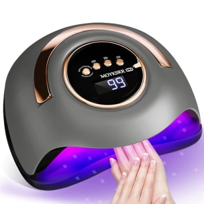Afbeelding van MOYKSRR Nageldroger van 168 W, UV LED lamp infraroodsensor digitale professionele nagellamp, afneembare bodemplaat, sneldrogende nagellamp