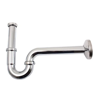 Afbeelding van Viega buissifon met muurbuis en rozet 1.1/4&quot; x 32 mm messing chroom