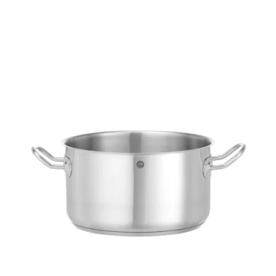 Afbeelding van HENDI Kookpan, medium, zonder deksel, vleespan, geschikt voor gasfornuizen, inductiekookplaten, elektrische kookplaten, keramische vaatwasmachinebestendig, 6L, ø240x(H)135mm, RVS