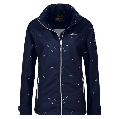 Afbeelding van Donkerblauwe met zwaluwprint dames regenjas Elena van Pro X Elements XS