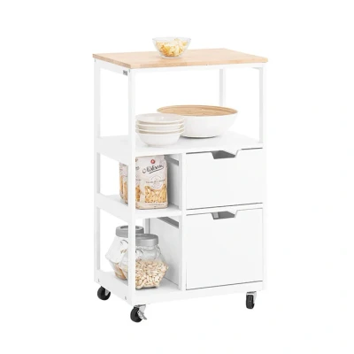 Afbeelding van Kitchen Utility Cart Opslag trolley Rolling Easy Mobility 53x89x37cm