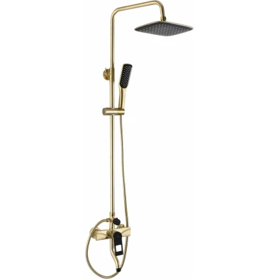 Afbeelding van REA Soul Douchemengkraan Opbouw Regendouche 26.5 cm Geborsteld Goud/Zwart