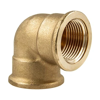 Afbeelding van tecuro Hoek 90 aan beide zijden binnendraad Rp 1 inch, messing blank CW617N