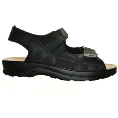 Afbeelding van Zwarte Herensandaal Velcro Flyflot maat 45
