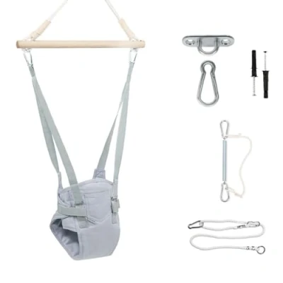 Afbeelding van MAMOI® Baby deurhopser katoenen deur hocker bouncer frame modern design jumper vanaf 6 maanden uitsmijter truien 100% ECO Made in EU