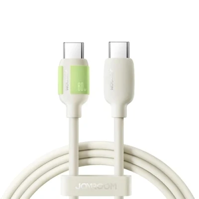 Afbeelding van Joyroom 60W Snellaadbare Datakabel USB C naar C, 2m Beige (2 m, 3.0), kabel