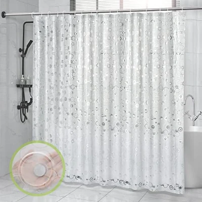 Afbeelding van OTraki Douchegordijn 240 x 200 cm 3D Mat Badkamergordijn EVA Waterdicht Anti Schimmel Wasbaar Badgordijn Badkamer Extra Lang Shower Curtain met 16 Ringen