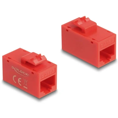 Afbeelding van Delock Keystone Modul RJ45 Buchse zu Cat.6A UTP rot HQ p