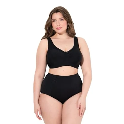 Afbeelding van Ulla Popken Comfort Kelly Structuur Pushup BH, Dames, Maat: 110C, Black