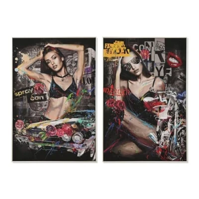 Afbeelding van Schilderij Home ESPRIT Zwart Modern Stads 80 x 3,5 120 cm (2 Stuks)
