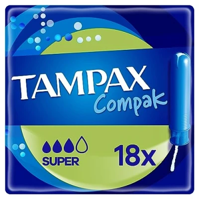 Afbeelding van Tampax compak Super Tampons met applicator 18 stuks