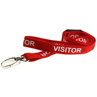 Afbeelding van Customcardltd Customcard Visitor Lanyard Metalen Clip VistorMetalClip, Rood/Wit, 10