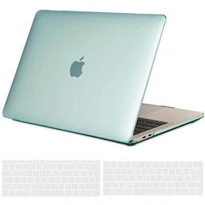 Afbeelding van TECOOL Case Hoes voor MacBook PRO 13 inch M2 2022 M1 2021 2020 2016 A2338 A2289 A2159 A1989 A1706, Slim Plastic Harde Koffer Bescherming Transparant Hardcase en EU Toetsenbord Cover, kristal mintgroen